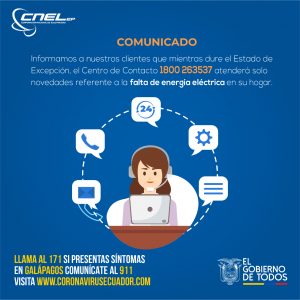 Centro de Contacto de CNEL EP prioriza llamadas emergentes respecto al suministro eléctrico