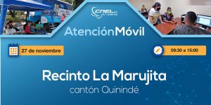 Atención móvil de CNEL EP llega al recinto La Marujita de Quinindé, en Esmeraldas
