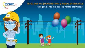 CNEL EP recomienda tener precaución con globos y pirotecnia