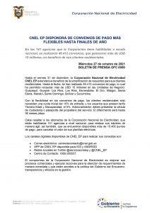 CNEL EP DISPONDRÁ DE CONVENIOS DE PAGO MÁS FLEXIBLES HASTA FINALES DE AÑO